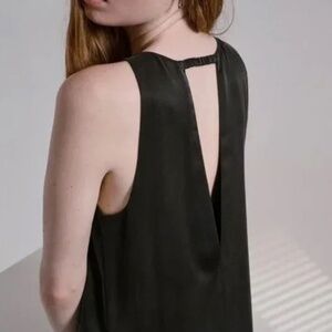 NWOT LUNYA washable silk racer dress black size S